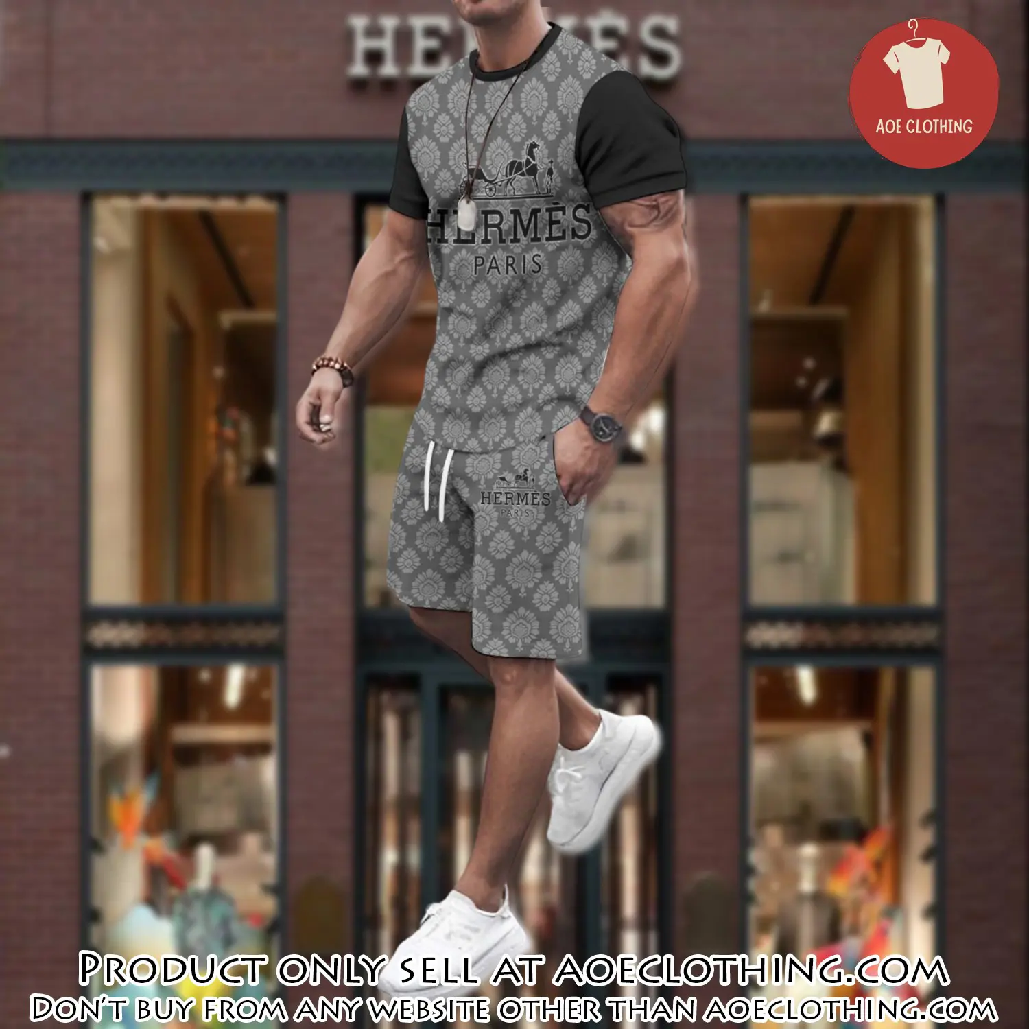 Hermes combo unisex tshirt & short limited luxury outfit cts1110 aoe1814182